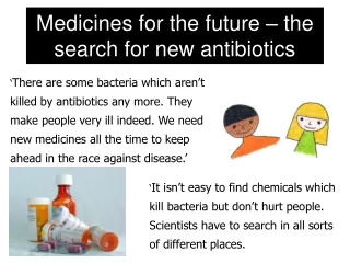 Medicines for the future – the search for new antibiotics