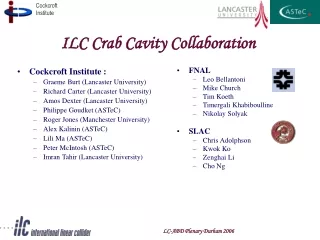 ILC Crab Cavity Collaboration