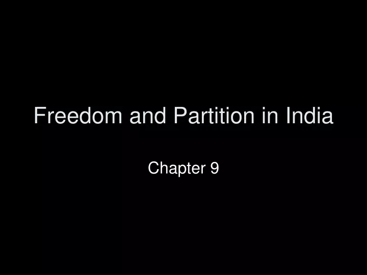 freedom and partition in india