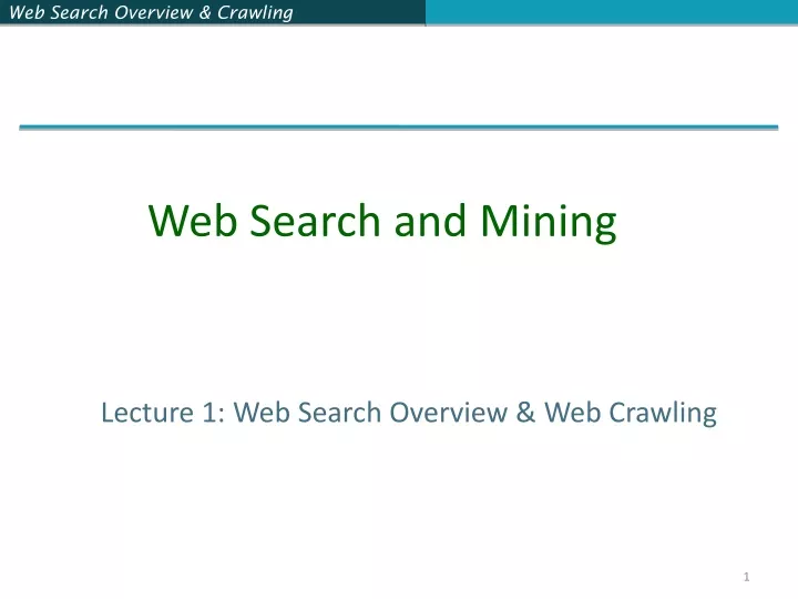 web search and mining