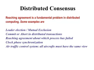 Distributed Consensus