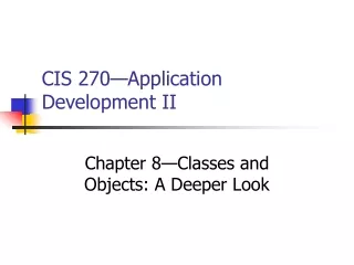 CIS 270—Application Development II