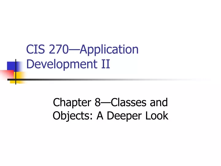 cis 270 application development ii