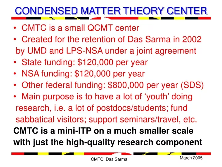 condensed matter theory center