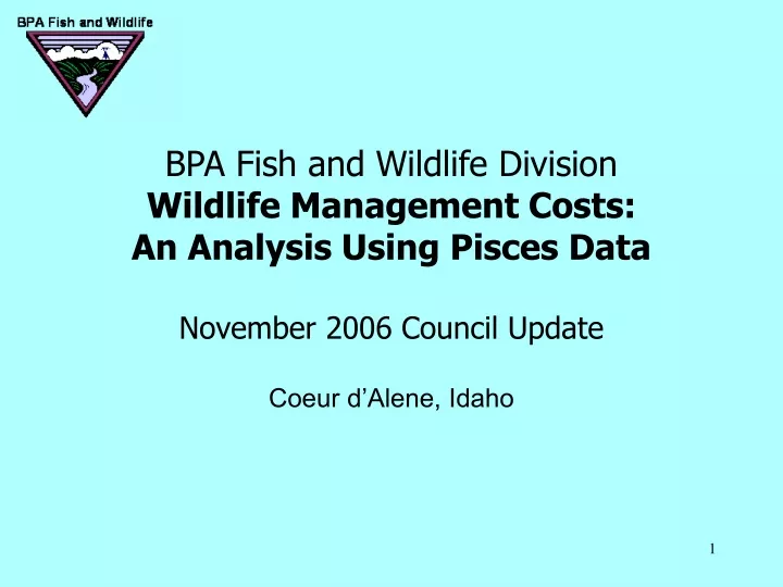 bpa fish and wildlife division wildlife