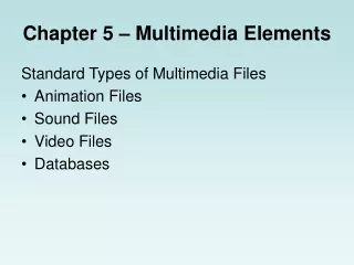 Chapter 5 – Multimedia Elements