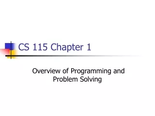 CS 115 Chapter 1