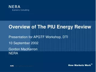 Overview of The PIU Energy Review
