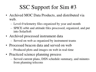 SSC Support for Sim #3