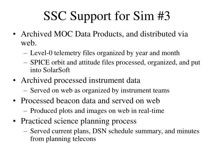 ssc support for sim 3