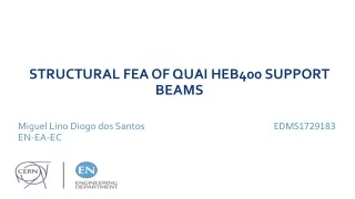 STRUCTURAL FEA OF  QUAI  HEB400 SUPPORT BEAMS