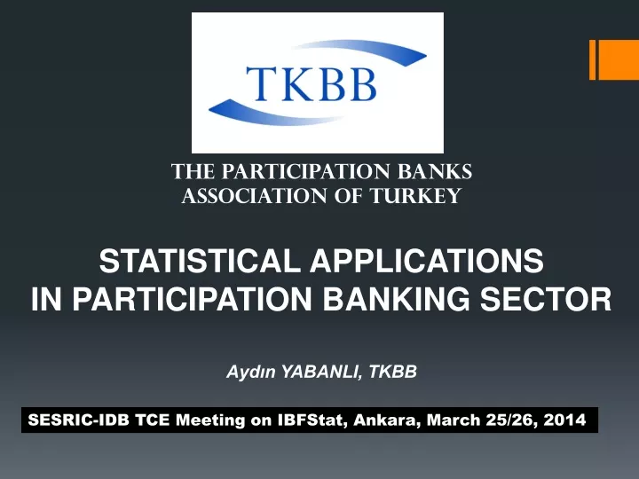 statistical applications in participation banking sector ayd n yabanli tkbb