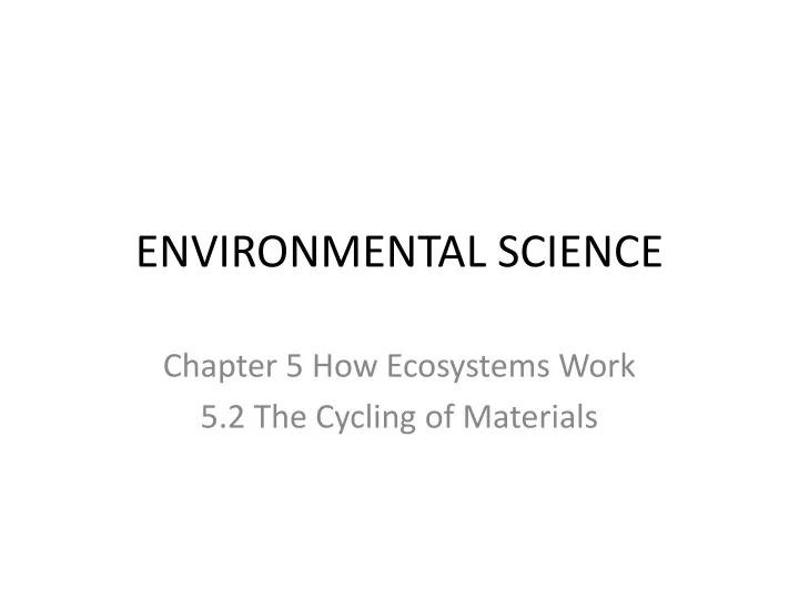 environmental science