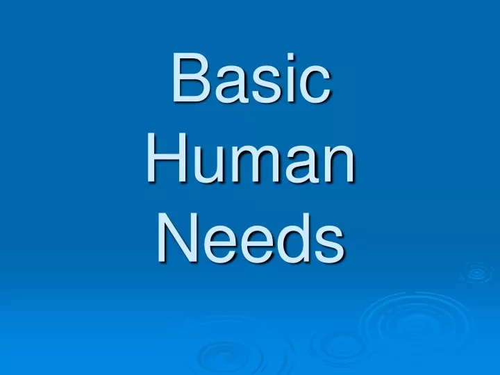 basic human needs