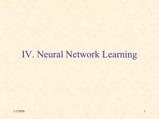 IV. Neural Network Learning