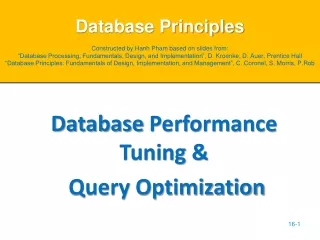 Database  Performance Tuning  &amp; Query Optimization