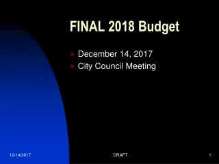 FINAL 2018 Budget