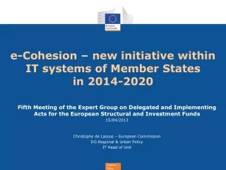 e-Cohesion – new initiative within IT systems of Member States  in 2014-2020