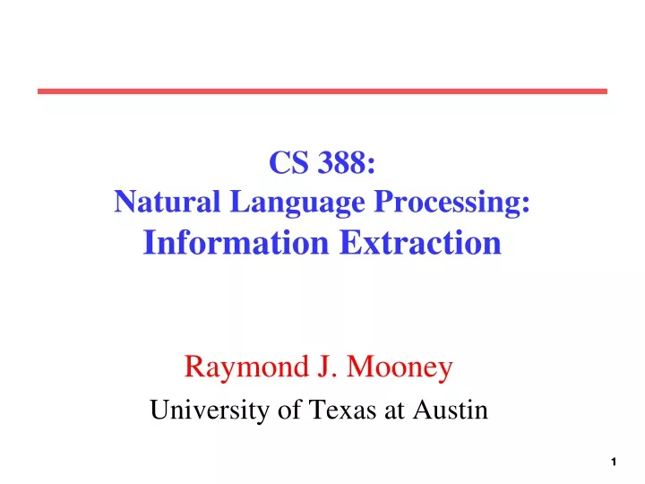 cs 388 natural language processing information extraction
