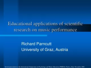 Educational applications of scientific research on music performance