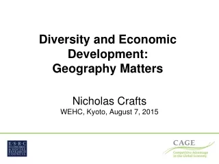 Diversity and Economic Development:  Geography Matters