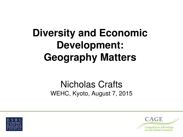diversity and economic development geography matters