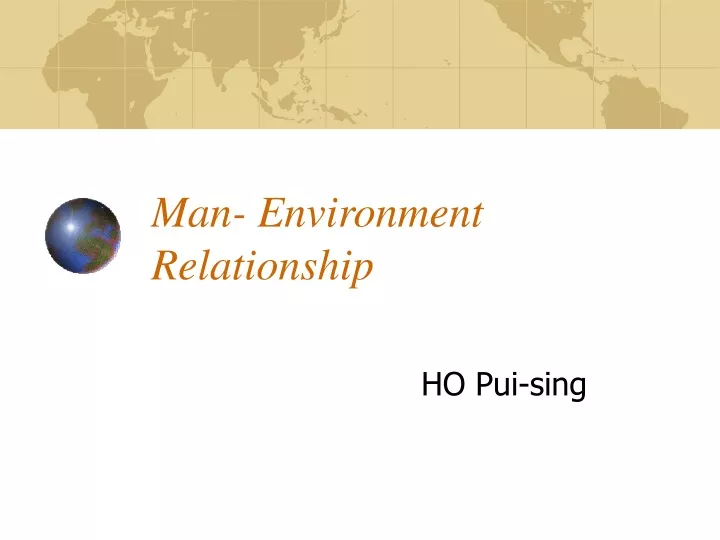 man environment relationship