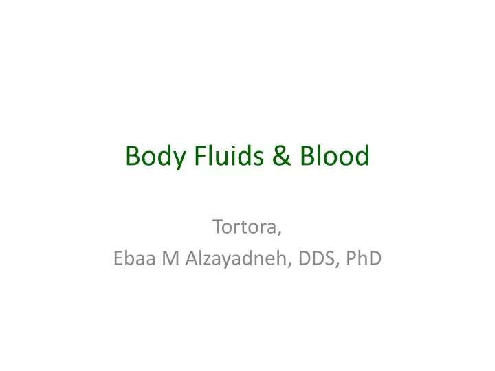 body fluids blood