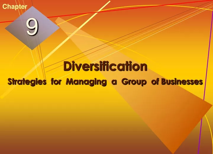 diversification strategies for managing a group of businesses