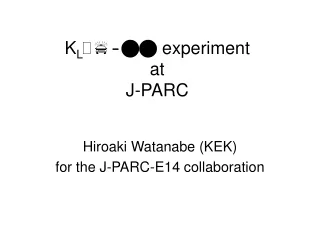 K L ? p 0 nn  experiment  at  J-PARC