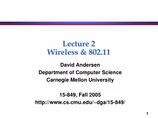 Lecture 2 Wireless &amp; 802.11
