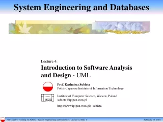 System Engineering and Databases