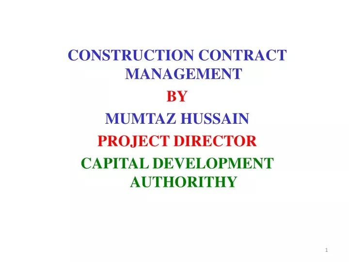 construction contract management by mumtaz