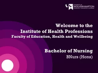 Welcome to the  Institute of Health Professions Faculty of Education, Health and Wellbeing