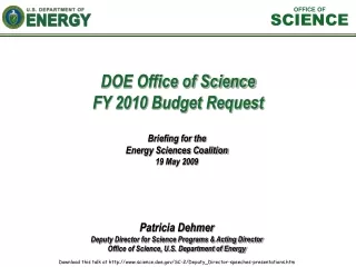 DOE Office of Science  FY 2010 Budget Request