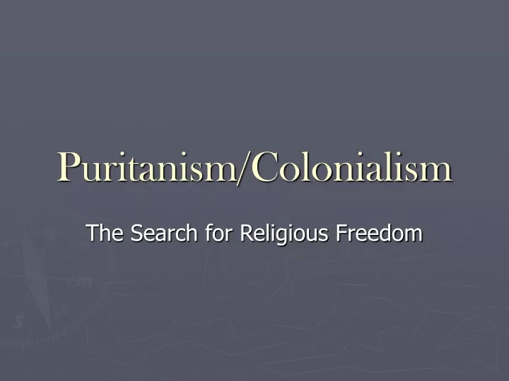 puritanism colonialism