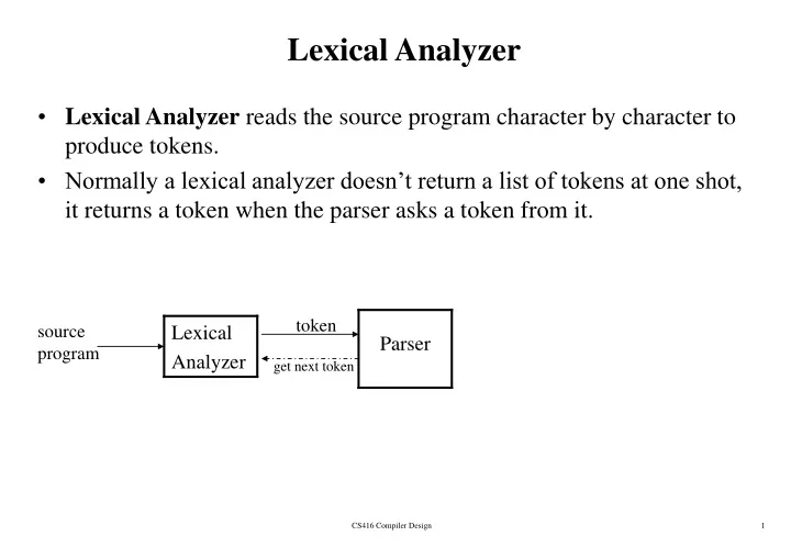 lexical analyzer