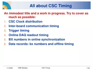 All about CSC Timing