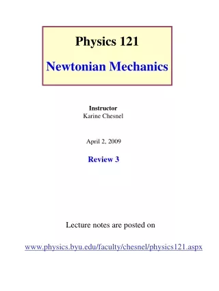 physics 121 newtonian mechanics