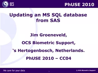 Updating an MS SQL database from SAS
