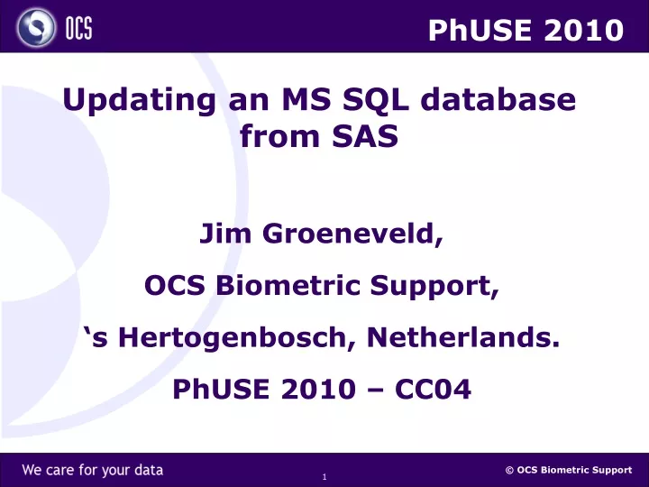 updating an ms sql database from sas
