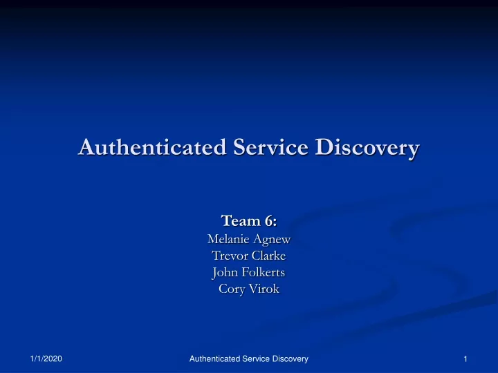 authenticated service discovery