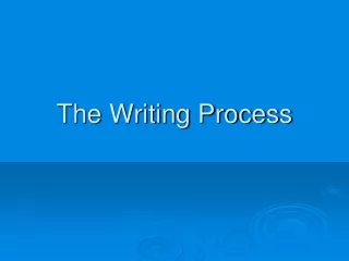 The Writing Process