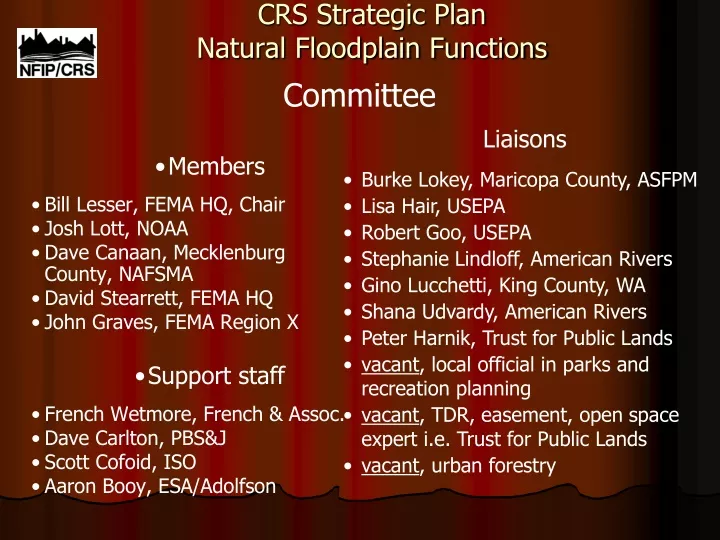 crs strategic plan natural floodplain functions