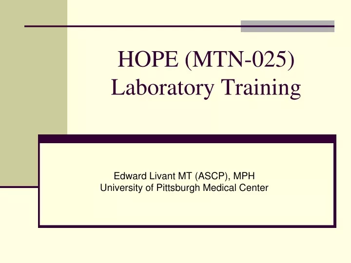 hope mtn 025 laboratory training