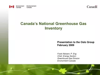 Canada’s National Greenhouse Gas Inventory
