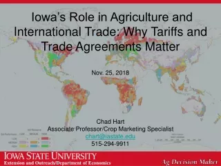 Iowa’s Role in Agriculture and International Trade: Why Tariffs and Trade Agreements Matter