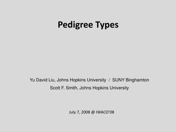 pedigree types