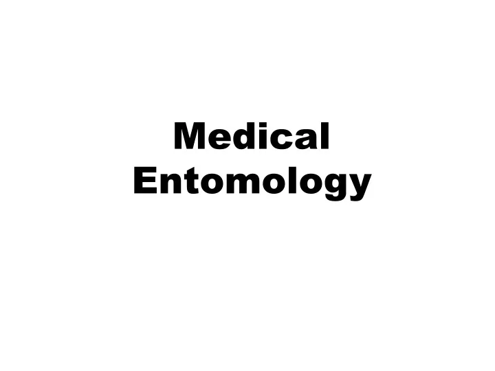 medical entomology
