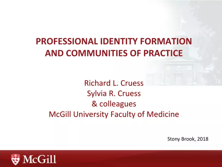 professional identity formation and communities of practice